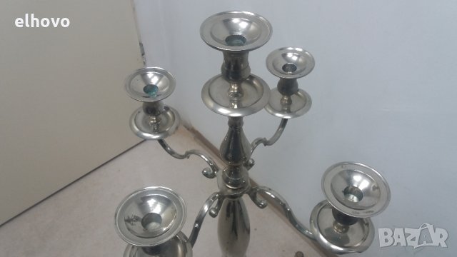 Красив метален свещник за под петица , снимка 2 - Антикварни и старинни предмети - 25634589