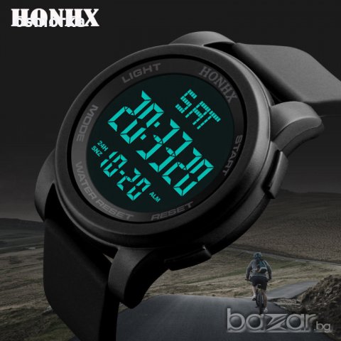Honhx спортен часовник хронометър черен спорт фитнес туризъм, снимка 1 - Мъжки - 20594965