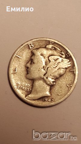 US MERCURY DIME 1942-S / SILVER COIN, снимка 1 - Нумизматика и бонистика - 18733574