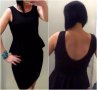 Нова /без етикет/ черна рокля с пеплум и гол гръб PIAZA ITALIA, снимка 1 - Рокли - 20079280