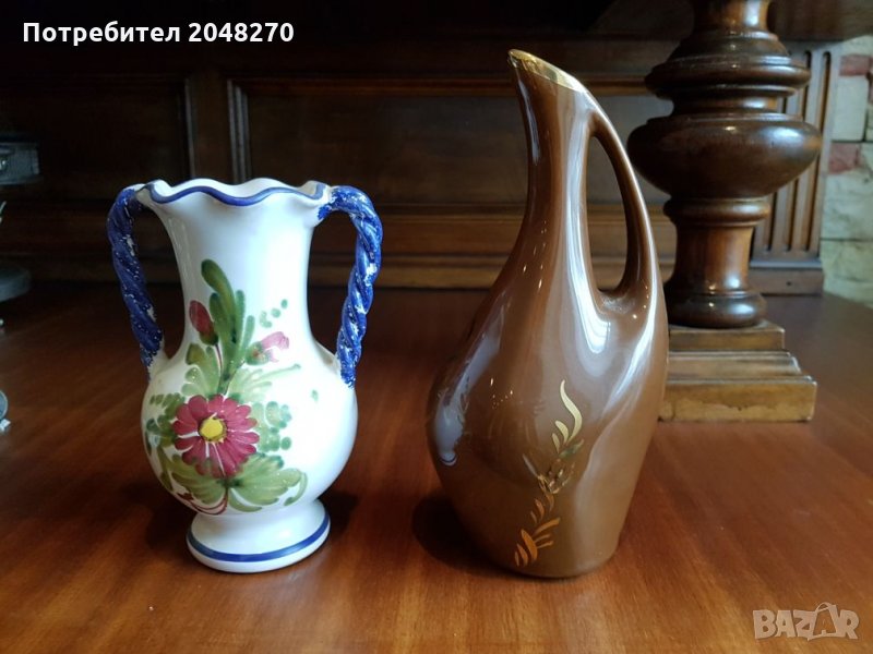 2бр ваза фин френски порцелан  с маркировка  ръчна изработка М.  , снимка 1
