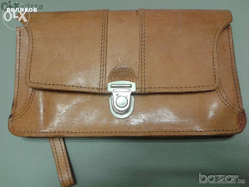 мъжка кожена чанта естествена дебела кожа нова старо качество, снимка 1