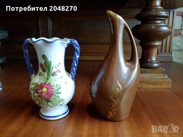 2бр ваза фин френски порцелан  с маркировка  ръчна изработка М.  