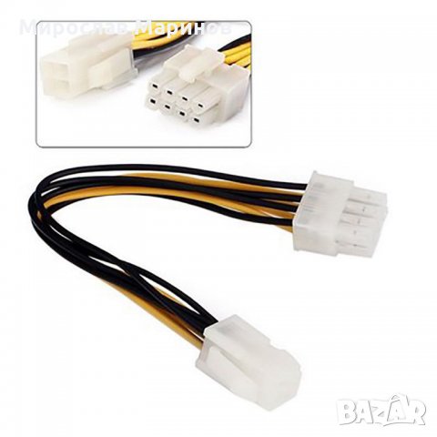 24.Преходен кабел 4 pin to 8pin  Adapter Power Converter Cable for CPU Power Supply. With one ATX 4-