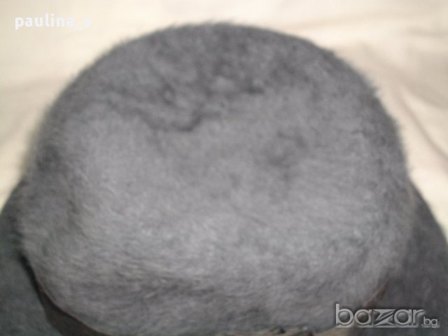 Винтидж / Сиво ангорско бомбе / естествена ангора / естествена вълна / шапка, снимка 4 - Шапки - 16645584