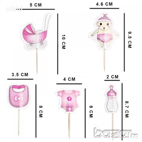 20 бр Момче Момиче кръщене бебе топер топери клечки за мъфини girl or boy пола бебе gender party , снимка 3 - Други - 20528286