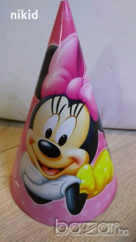 Мини Маус Розова картонена голяма парти шапка рожден ден