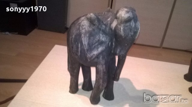 слон-голям и тежък/масивен-33х25х16см-внос швеицария, снимка 2 - Антикварни и старинни предмети - 18309502