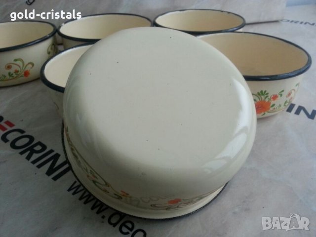 Сервиз метални емайлирани  купи, снимка 8 - Чинии - 23913600