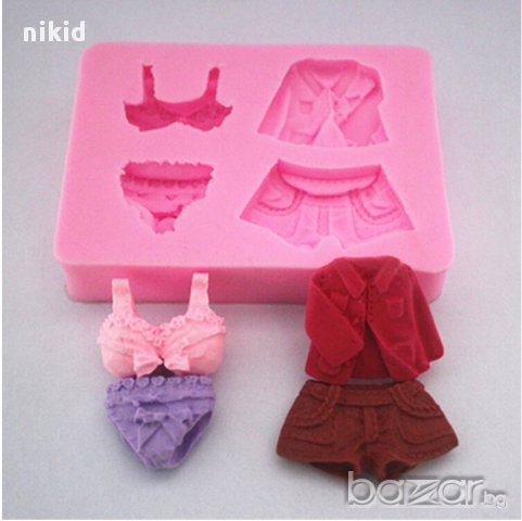 връхни дрехи шорти и бельо бикини сутиен бански дамски силиконов молд декор украса торта фондан 