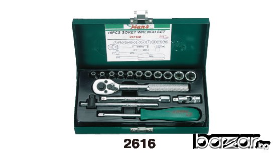 Гедоре 1/4" к-т 16 бр./4-12мм./хром ванадий, снимка 1