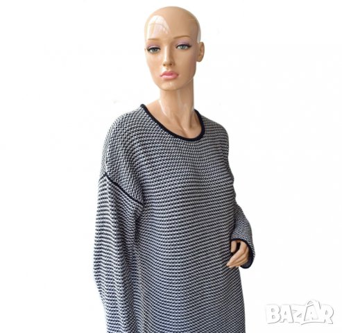 Дамски блузон черно и бяло, снимка 2 - Блузи с дълъг ръкав и пуловери - 23667477