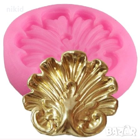 Мида Брошка орнамент силиконов молд декорация украса фондан торта мъфини