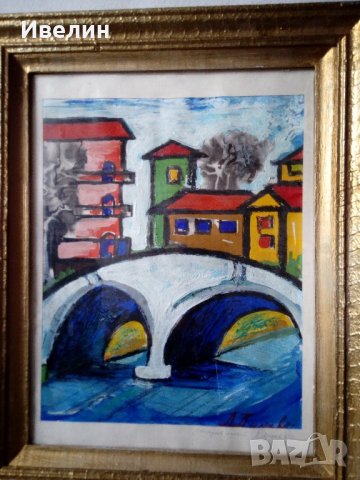 картина-стария мост от даниел динев, снимка 2 - Картини - 21821453