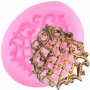 Малка мрежа решетка декорирана в овал силиконов молд форма декорация торта фондан сладки, снимка 1 - Форми - 25455012