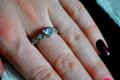 ПЕРФЕКТНИЯТ ПОДАРЪК!!! Дамски сребърен пръстен с бели камъни, сърца- 049, снимка 1 - Пръстени - 16773978