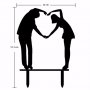 Двойка хванати за ръце сърце топер украса табела за сватбена сватба торта двойка, снимка 1 - Други - 18854310