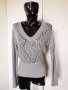 Сива блуза плетка на дупки М, снимка 1 - Блузи с дълъг ръкав и пуловери - 24418622