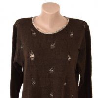 Pina Lia дамска вълнена кафява блуза пуловер, снимка 4 - Блузи с дълъг ръкав и пуловери - 23495422