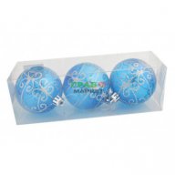 Комплект от 3 бр. полупрозрачни топки за окачване на елха, декорирани с брокат. , снимка 1 - Декорация за дома - 16202452