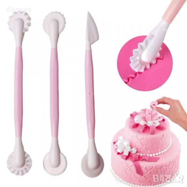 981 Комплект двойни резци за фондан шоколад сладкарски инструменти, снимка 1