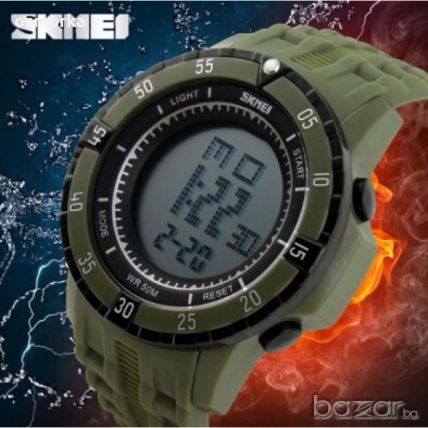 Нов спортен часовник Skmei Shock military цвят на каишката, снимка 1