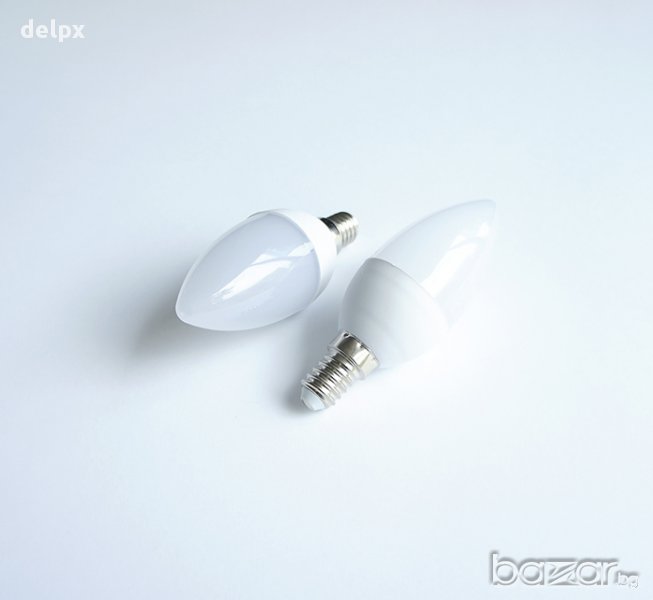 Лампа свещ LED енергоспестяваща с цокъл E14 220V 3,5W 4500K, снимка 1