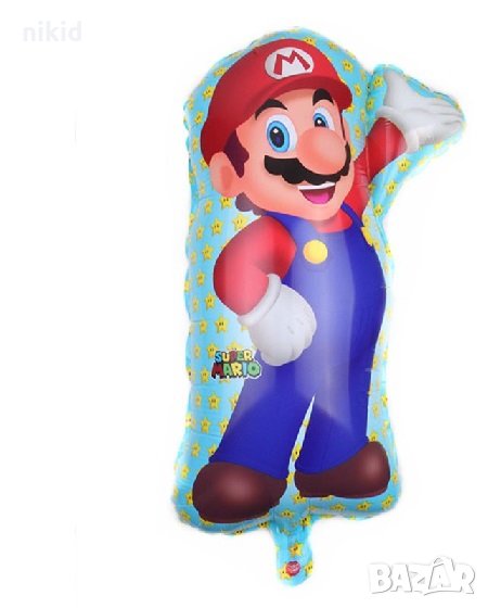 Супер Марио Super Mario фолио фолиев балон хелий или въздух, снимка 1