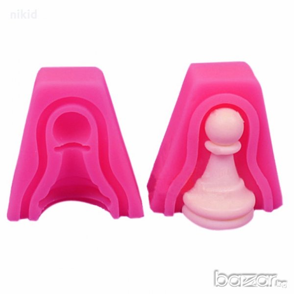 3D пешка за шах 2 части силиконов молд форма шоколад тесто фондан желе гипс и др, снимка 1