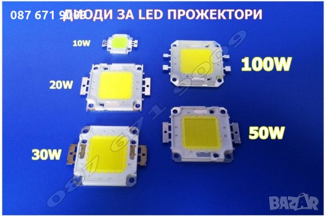 Части за LED Прожектори, Диод, Захранване, Сензор за ЛЕД Прожектор , снимка 2 - Друга електроника - 23312077