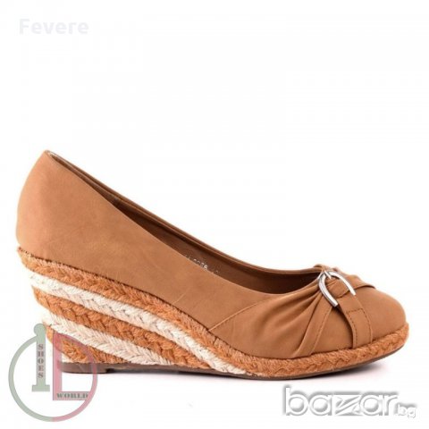 Подарявам!Кафяви обувки с раирана платформа LL2256, снимка 2 - Дамски ежедневни обувки - 9435787