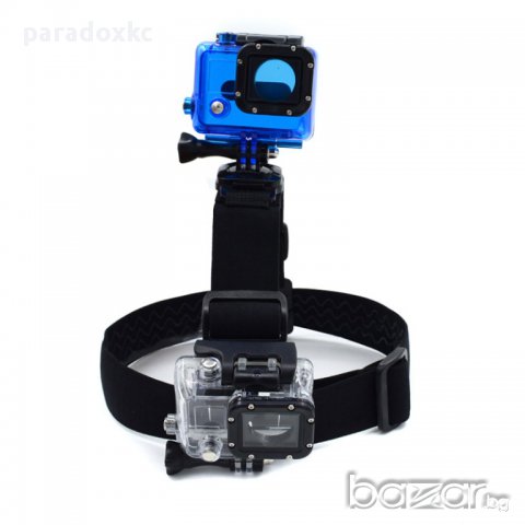 Еластична стойка за глава с ротационен адаптер за две екшън камери