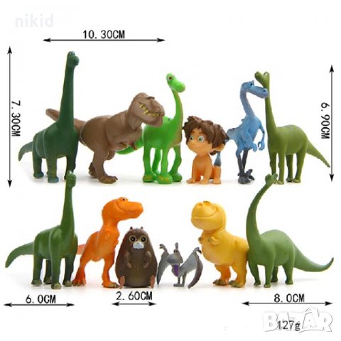 12 бр Добрият динозавър пластмасови фигурки PVC за игра и украса торта топер играчки