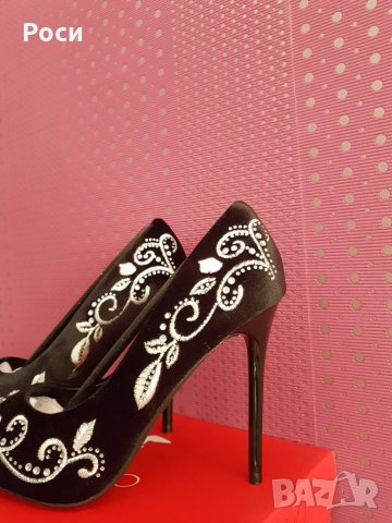 Елегантни уникални дамски обувки с висок ток - нови - размер 39, снимка 2 - Дамски елегантни обувки - 23288016