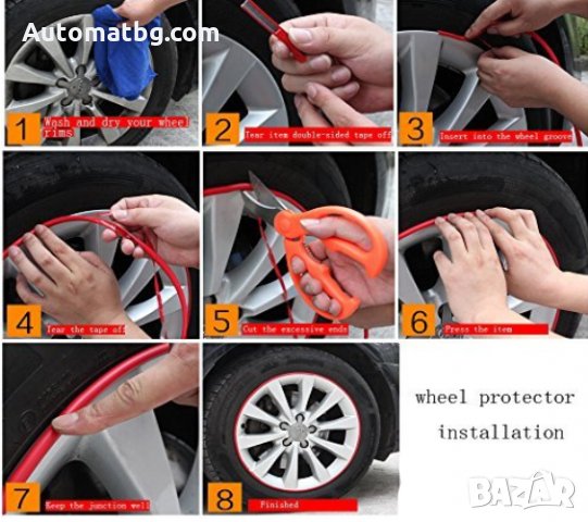 Протектор за джанти Automat, Универсален, Черен, Син, Червен и бял