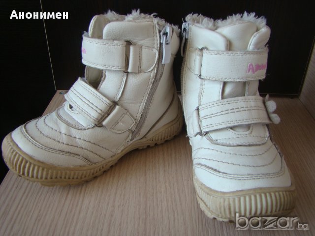 Бели боти / ботушки за зимата на APAWWA - ест. кожа, н. 25, снимка 3 - Детски боти и ботуши - 12115282