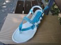 Нови кокетни синьо-бели кожени дамски сандали / летни обувки "Free Sun", естествена кожа, чехли, снимка 11