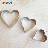 3 бр среден размер сърце сърца метални форми резец за сладки бисквитки бисквити мъфини фондан, снимка 2 - Форми - 20610061