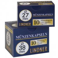 капсули за монети Lindner - различен диаметър / от 15 до 50 мм, снимка 1 - Нумизматика и бонистика - 24124333