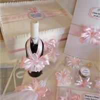Аксесоари за кръщене за близначки - розово с пеперуда, снимка 3 - Подаръци за кръщене - 23045151