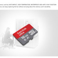 Карта памет клас 10 SanDisk 16 GB Micro SD 100Mb/s микро сд TF карта за телефон таблет фотоапарат, снимка 5 - Карти памет - 21870330