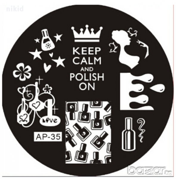  кръгла плочка / щампа шаблон за печат на нокти AP-35, снимка 1