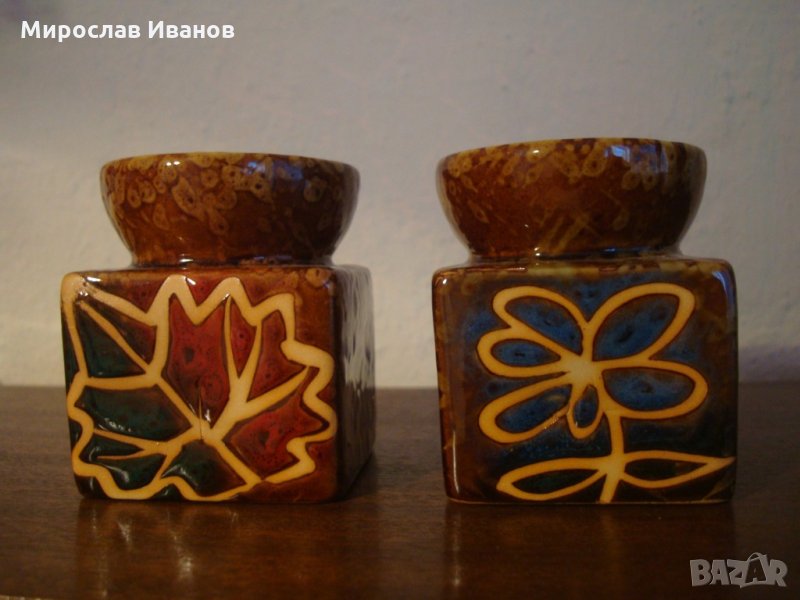 " Листа "- керамичен свещник от Италия, снимка 1