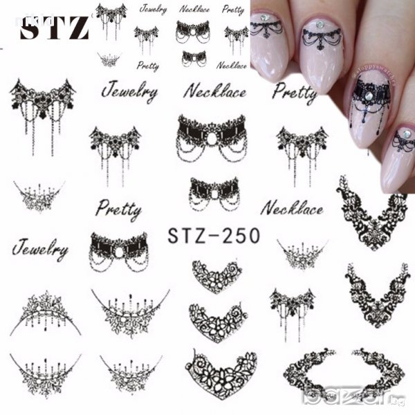 STZ-250 YZW-3020 чокър украшения и накити слайдер ваденки водни стикери за нокти маникюр, снимка 1