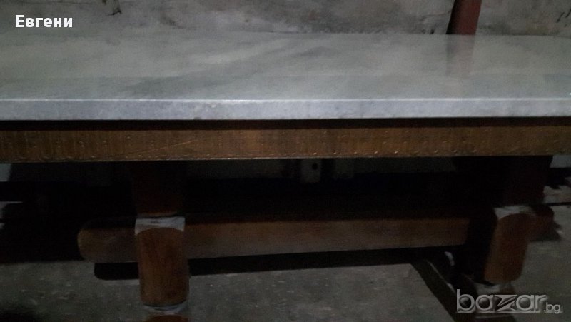 Маса масив със мраморен гранитен плот, снимка 1