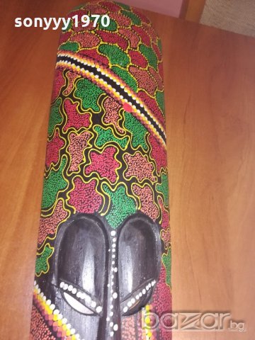 дървена маска-голяма и цветна-внос швеицария 80х17х7см, снимка 11 - Колекции - 21013914