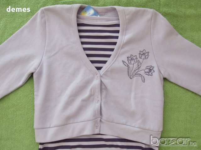 Лилава блуза и жилетка за момиче размер 128, нова, снимка 3 - Детски Блузи и туники - 16498202