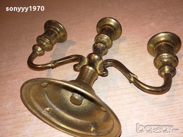 старинен свещник-антика-24х18х11см-внос швеицария, снимка 17 - Антикварни и старинни предмети - 20247202