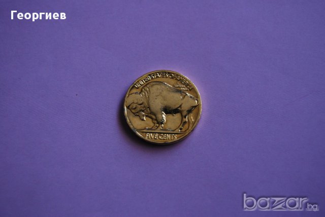 5 цента САЩ 1936 ПОЗЛАТЕНИ Бъфало, снимка 6 - Нумизматика и бонистика - 10860304