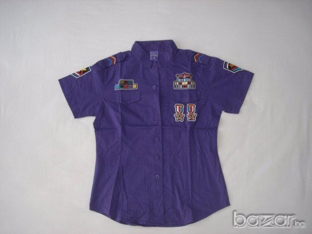 Дамска лилава риза, L , снимка 1